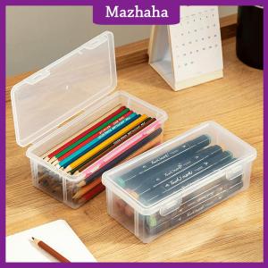 Mazhaha Cosmetic Makeup Boxes Transparent Pencil Case Foundation Blush Eyeshadow Brushes Holder Desktop Stationery Storage Organizer