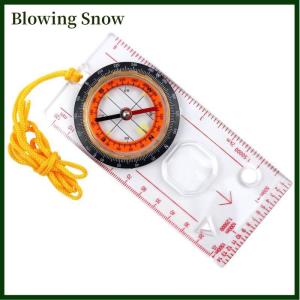 Blowing Portable Compass Scale Ruler Multifunction Map Ruler With Lanyard For Outdoor Camping Hiking