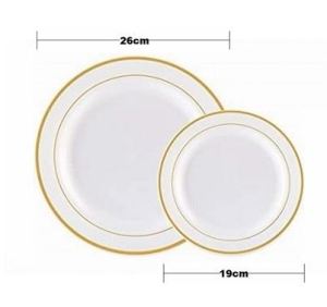 Cabani Plastic Tableware Multiple Products Party Dinner Plates Cups Cutlery 25pcs Pack Reusable