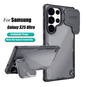 Nillkin Camera Cover Metal Stand Case for Samsung Galaxy S25 Ultra Clear Hard Iceblade Prop Back Case