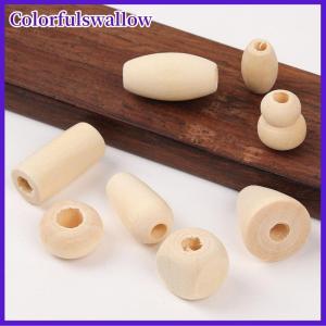 Colorfulswallow 100pcs hình bầu dục tự nhiên bằng gỗ Loose Spacer hạt cho DIY handmade Vòng đeo tay vòng cổ trang sức làm phụ kiện vật liệu