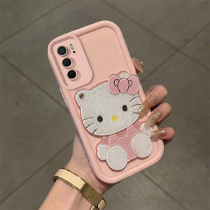 Feadship Case for OPPO Reno 6 5Z 6Z 5g a16 A16S A54S A94 a56 a55 5g phone casing Softcase Silicone shockproof Cover new design aesthetic cute pink cat mirror with holder for girls JTMJZJ1