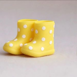 SQMETR Họa tiết chấm bi Giày đi mưa cho búp bê Chống mưa Chống thấm nước Giày dép cho búp bê Silicone Giày bốt tỉ lệ 1/6. Phù hợp với các dòng sản phẩm Ob24 OB22 ICY Pullip Azone.