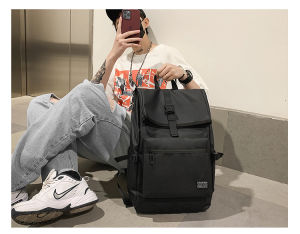 Fashion rucksack mens large capacity 16-inch laptop bag Waterproof outdoor travel backpack Korean version of the trend Backpack male and female schoolbag High school junior high school students schoolbag