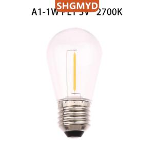 [COD] SHGMYD SPORTS หลอดไฟ LED พลาสติก S14 E27 E26 3V 120V สีขาวอบอุ่น2W 1W หลอดไฟแตกสำหรับสตริงไฟตกแต่งคริสต์มาส