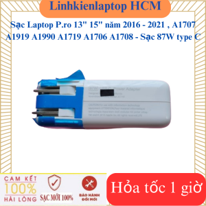 Sạc Laptop P.ro 13" 15" năm 2016 - 2021  A1707 A1919 A1990 A1719 A1706 A1708 - Sạc 87W type C
