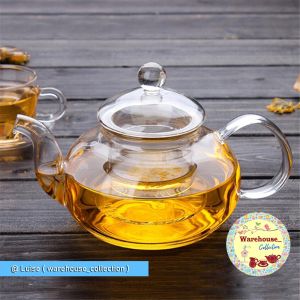TEAPOT/TEKO KACA TAHAN PANAS /TEAPOT GLASS DENGAN PENYARING INFUSER 500 ML
