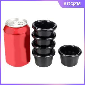 KOQZM Sauce Bowl Gravy Boats Round Glossy Melamine 6cm 50ml Black Mini Dipping Cup American Tableware for Cafe