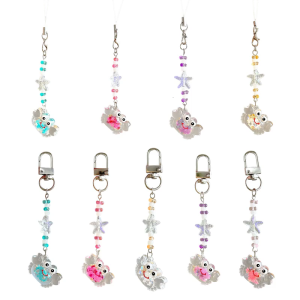 Glowing Resin Crab Keychain Stylish Beads Phone Lanyard Decorative Key Bag Charm For Camping Gear Daily Carry