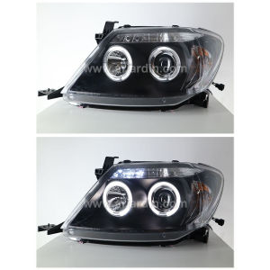 Toyota Hilux Vigo 05-09 Black Projector Head Lamp w Ring & LED [ 1 Pair Left & Right ]