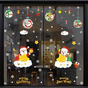 COMBO-Decal trang trí NOEL HÍT TĨNH ĐIỆN - Rèm Ông Già Noel Trăng Sao (2 tấm) - CDN71
