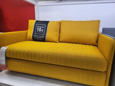 IKEA FRIDHULT ฟรีดฮุลท์ โซฟาเบด โซฟาปรับนอน สีเหลือง ควิฟเตโบ โซฟามินิมอล โซฟาห้องนั่งเล่น ประหยัดพื้นที่ (รหัส 205.754.50)
