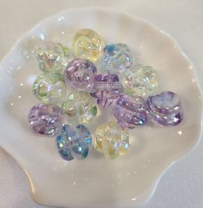 Transparent 3D Acrylic Jewelry Beads in Purple Yellow Blue for DIY Accessories