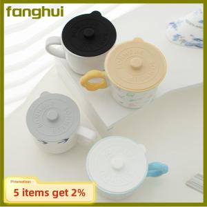 fanghui 1pcs Universal Silicone Glass Cup Cover Sealing Protective Lid Heat Temperature Preserve for Coffee Milk Cup with Convex Handle