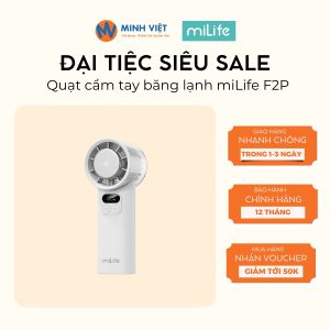 Quạt Cầm Tay miLife F2P Băng Lạnh - 100 Cấp Độ Gió Làm Lạnh 16 Độ - BH 12 Tháng - Minh Việt