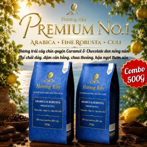 HƯƠNG RẪY 500G - Cà Phê Nguyên Chất Arabica Fine Robusta Culi Rang Mộc Rang Xay Hạt Premium No.1 - Đậm Cân Bằng Thơm