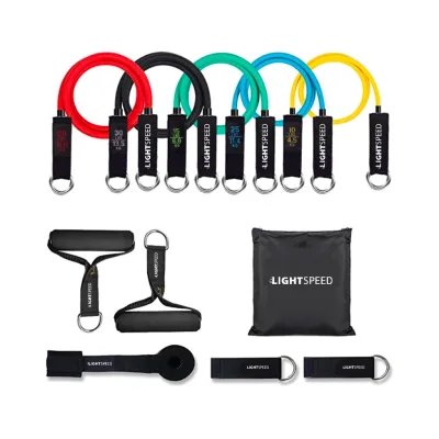 LIGHTSPEED RESISTANCE TUBE BAND RESISTANCE11 IN 1SET TALI PEMBANTU GYM
