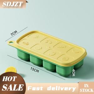 SDJZT 1 cái 8 di động cấp thực phẩm Silicone khuôn Ice lưới với nắp Ice trường hợp khay làm khuôn Băng lưu trữ hộp tái sử dụng Diy Nhà Bếp Tiện Ích