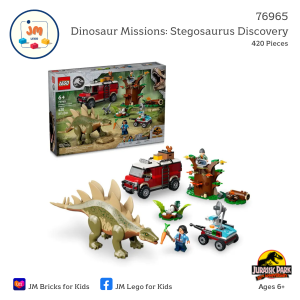 LEGO Jurassic World 76965 Dinosaur Missions: Stegosaurus Discovery (420 Pieces) สำหรับเด็กอายุ 6 ปีขึ้นไป Brick Toy ตัวต่อ เลโก้ ของเล่น ของขวัญ