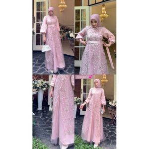 NEW - VENEZIA DRESS SILK + TULLE GARDEN + SOFT TILLEE DRESS KONDANGAN GAMIS BRUKAT GAUN TERBARU 2024