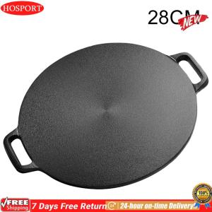 [HOSPORT Official Mall]แพนเค้กแพนแพนเค้กไม่ติดแพนเค้กแพนพร้อมด้ามจับเหล็กหล่อกระทะย่างบาร์บีคิวกระทะสำหรับการตั้งแคมป์กลางแจ้ง