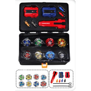 18PCS Battle Gyro Toy Set Spinning Tops with Launcher for Kids Mainan Gasing Kanak-Kanak