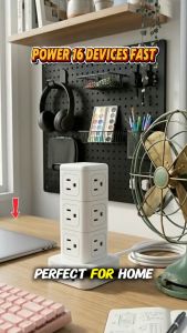 ***ORICO 3Pin US Plug Tower Power Strip 1.5M Extension Cord With USB 20W Fast Charging Multi Plug Outlet Socket(TPP-12A)