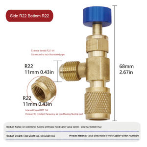 AN Katup Pengaman Pengisian AC Rumah Tangga Sakelar Tangan Antibeku Katup Berfluorinasi COD