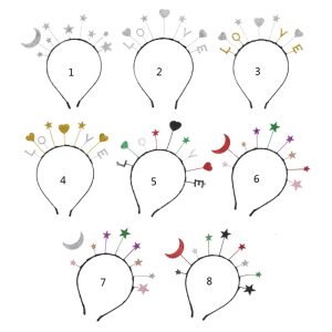 Christmas LOVE Letter/ Moon/ Star Shape Shinning Hair Hoop Women Headband for Festival Performances Hair Accessories