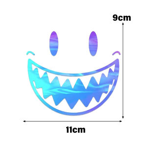 ไฟหน้ารถยนต์ไฟฟ้าอิโมจิเรืองแสง4ชิ้นสติกเกอร์รถน่ารักตกแต่งอีโมติคอนคุณภาพสูง PVC กันน้ำเรืองแสงในที่มืดสติกเกอร์