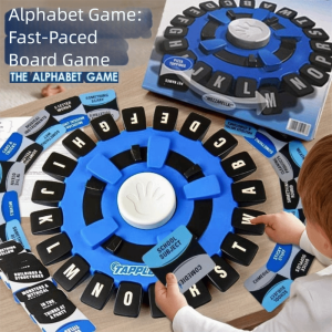 VERIDIAI 24-Key Crazy Alphabet Board Game 36 Cards 144 Categories Fast Rhythm Word Game Educational Tabletop Toy 3D Fast-Paced Board Game Parent-child