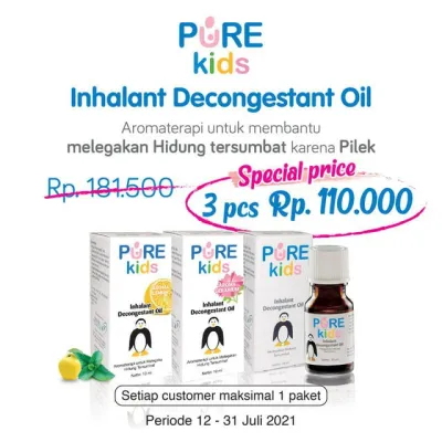 [BPOM] - Pure Kids Inhalant Decongestant Oil Obat Hidung Tersumbat Anak Baby Bayi Purebaby Purekids
