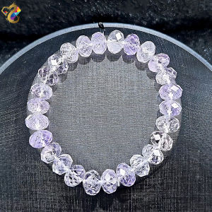 Super Premium Rare Faceted Natural Amethyst Herkimer Diamond Quartz Bracelet