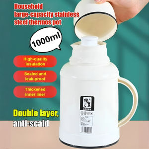 แก้วเก็บความร้อน 1000 มล. ความจุขนาดใหญ่ กระติกเก็บความร้อนสองชั้น แก้วน้ำพกพา กระติกน้ำสำหรับเล่นกีฬากลางแจ้ง