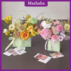 Mazhaha Xách Tay Hoa Bao Bì Hộp Trang Trí Đám Cưới Quà Tặng Túi Túi Xách Valentine Của Ngày Sinh Nhật Đảng Trang Trí Nội Thất DIY Bó Hoa Bao Bì