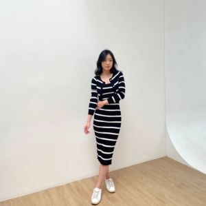 BestStore - Setelan Dress + Cardigan 2IN1 / Setelan Dress / Setelan Wanita / Set Dress / Setelan Kekinian