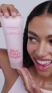 THE FACE Rice Water Bright Milk & Jelly Double Cleanser 2-in-1 Makeup Remover & Face Wash Hydrating Moisturizing Korean Skin Care Vegan 6.4 fl. oz.