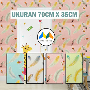 MW Wallpaper Foam 3D Batik Motif Bulu Dekorasi Dinding Kamar Aluminium Foil