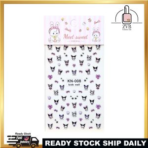 Kids Nail Sticker | Kuromi & Cinnamoroll Style | Cute Cartoon Design | Peel & Stick | Safe for Kids