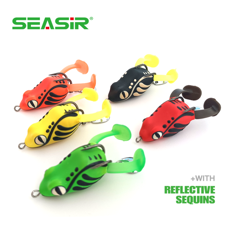 SeaSir 4cm/8gMini Silicone Soft Frog Fishing Lure Topwater Artificial Soft  Silicone Frog Bait with double barbed hooks Hollow Frog Fishing Lures for  bass and snakehead