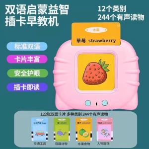 Mesin Pembelajaran Abjad Kad Flash Versi Bahasa Inggeris Cina dengan Mainan Pembelajaran Awal Kad Literasi 112 Kad Chinese English Version Flash Card Alphabet Learning Machine with 112 Cards Literacy Card Early Learning Toy