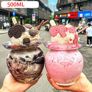 [Eqrbtl] 500ml PET Container Kimchi Jar Water Bottle Milk Tea Drinking Cup Portable Bottle Kitchen Water Bottle Home