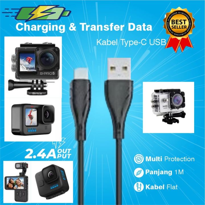Asli Kabel Data USB Type C untuk Kamera GoPro Action Cam Go Pro