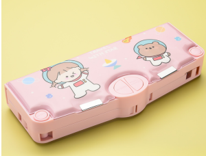 Unicorn Cartoon Pencil Box Pencil Double Deck Multifunctional Stationery Storage Box Children Gift