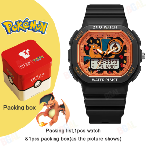 (42mm)100% Authentic Pokemon Watch for Kids Boys with Backlight Digital Watch Waterproof Shockproof Birthday Gift for Kids Watch Charizard Christmas Gifts 8103