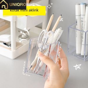 KP-009 kotak organiser tempat alat tulis perlengkapan kantor perlengkapan makeup aklirik serbaguna multifungsi transaparan minimalis aesthetic clear mini organiser box