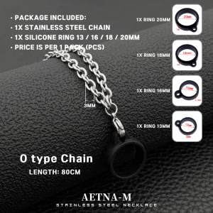 4Pcs Silicone rings Stainless Steel Chain Lanyard Accessories Send Free 13/16/18/20mm Ring Silicone 不锈钢挂链