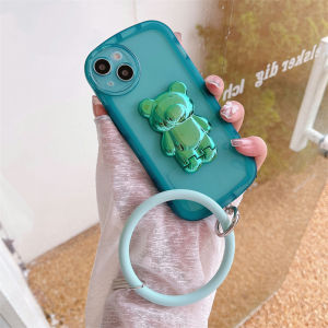 Zeallion Ốp Điện Thoại Mềm Trong Suốt Phong Cách Instagram Thời Trang Cho [iPhone 13 12 Pro Max 11 X XS XR 7 8 Plus] Ốp Đứng Có Giá Đỡ Gấu Dây Đeo Cổ Tay Hình Tròn