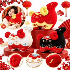 VIVIDI 20/25/35 cm Búp bê nhồi bông hình cừu theo dấu hiệu cung hoàng đạo. Động vật hoạt hình Vải nhung mềm mại Gối thú nhồi bông Dễ thương Thú nhồi bông hình cừu Quà tặng năm