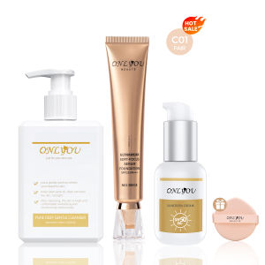 ONLYOU ONLYOU Serum Foundation + Sunscreen Cream high protect + Pembersih Wajah Asam Amino Membersihkan Pori-pori & Melembabkan  Set Kosmetik